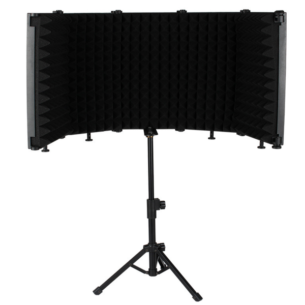 Microphone Isolation Shield with Tripod Stand Soundproof Panel for Record