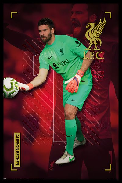 Liverpool FC (Virgil Van Dijk) Poster with Black Frame