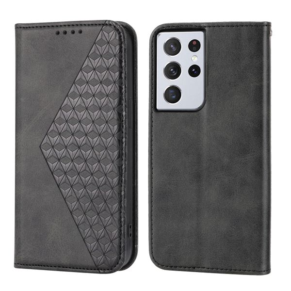 Diamond Calf Magnetic Phone Case Compatible with Galaxy S21 Ultra