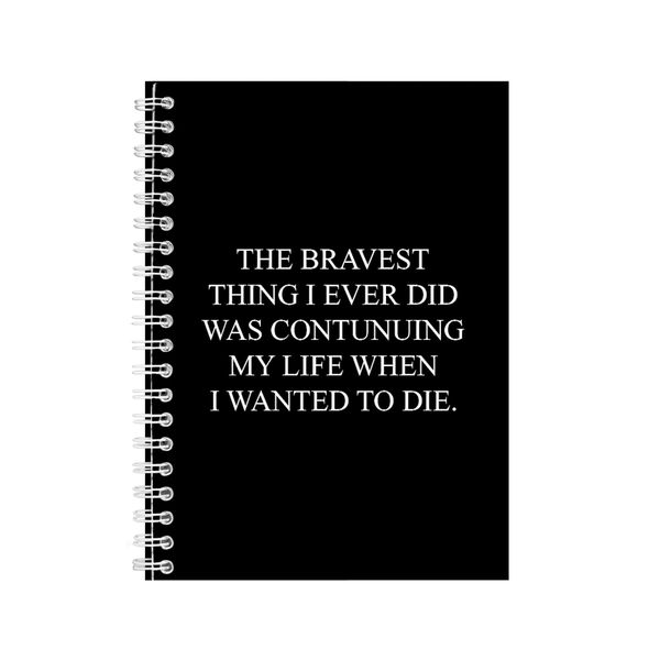 Bravest A5 Notebook Spiral Lined Motivational Sayings Graphic Notepad 159