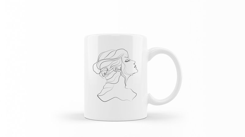 Designer Line Art Coffee Mug - Beauty 28