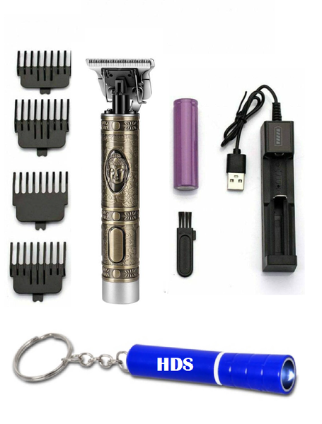 Sleek and Compact Portable Professional Hair Clipper with Battery and Torch