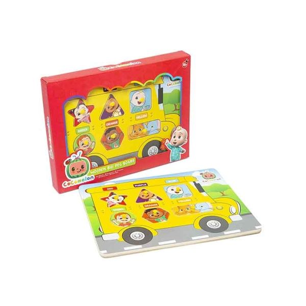 Wooden Peg Board Bus Puzzle