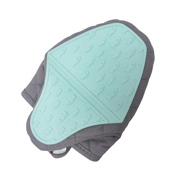 1 Piece - Silicone Oven Mitt With Heat Insulation - Blue
