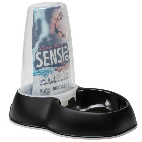 SENSIFLO - Food And Water Dispenser - Cats &amp; Dogs - Black