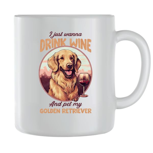 Pet my GR Coffee Mugs for Men Women Trendy Golden Retriever Graphic Cups109