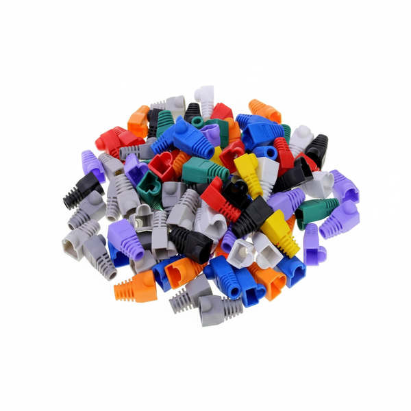 Netix 100 Piece Multi Color RJ45 Rubber Boots for Connector Protection