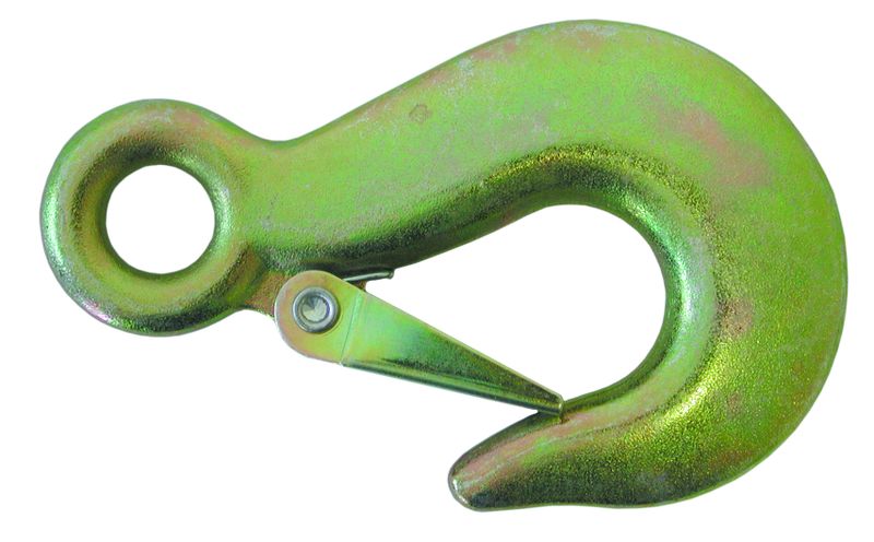 Eye Hook with Self Closing Latch for Winch Straps and Cables