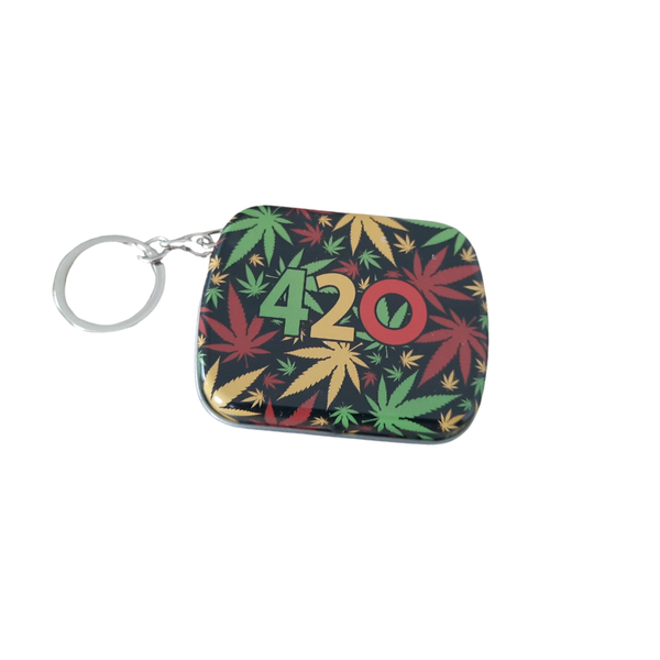 Key Chain Storage Tin-Box (420 Leaf Design)