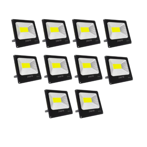 Pack of 10 - 200w COB LED Floodlight IP66
