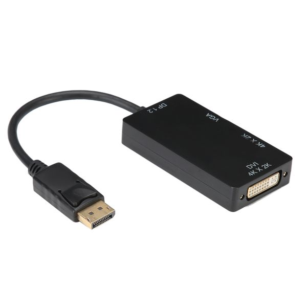 3-in-1 Adapter DP to HDMI/VGA/DVI Multifunction High Definition Adapter