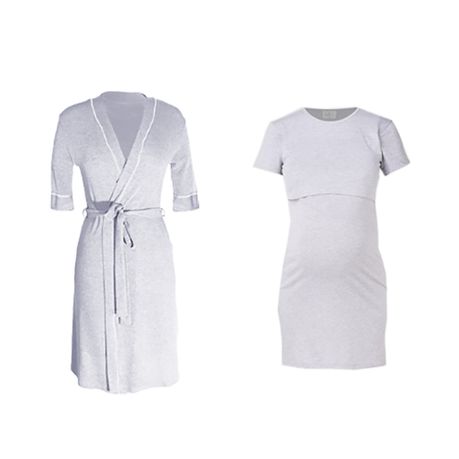 Hannah Grace Maternity Melange Grey Hospital Nightie and Gown Set Shop Today. Get it Tomorrow takealot