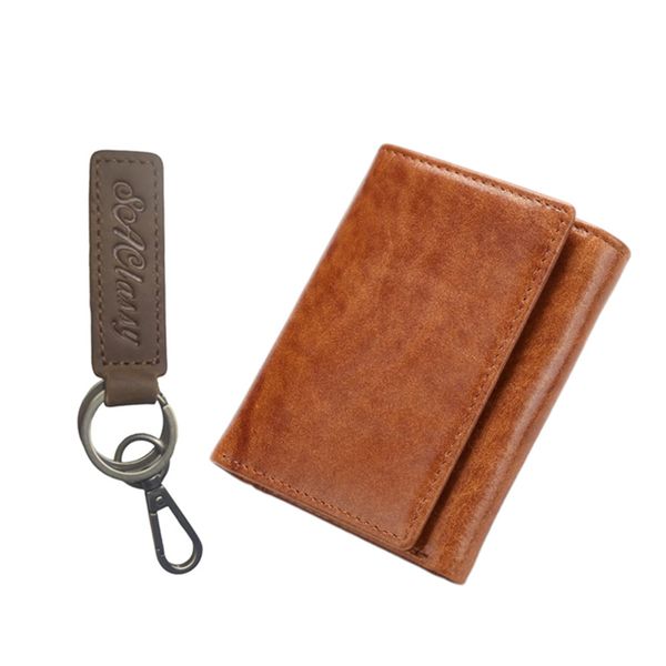 SACLASSY Genuine Leather Cowhide Wallet with Keyholder