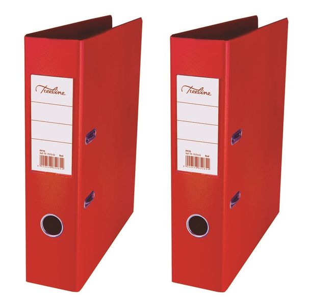 Treeline Red PP Lever Arch File - Pack of 2