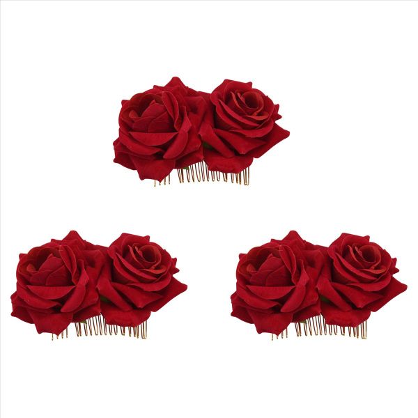 Rose Flower Hair Clip Brooch Lady Hair Styling Clip Hair Accessories