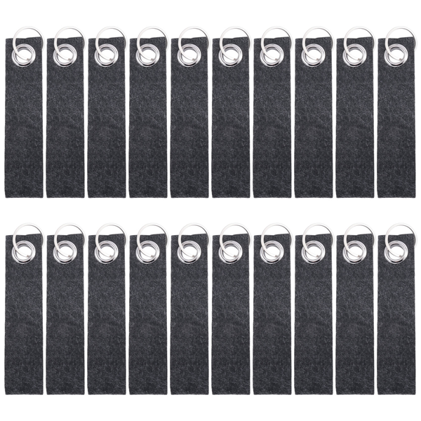 Felt Key Chain, 20 Felt Key Rings with Stainless Steel Ring