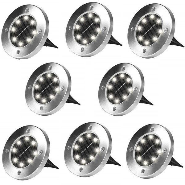 Solar Ground Light Waterproof - Pack Of 8 Ground Garden Light Spot Light