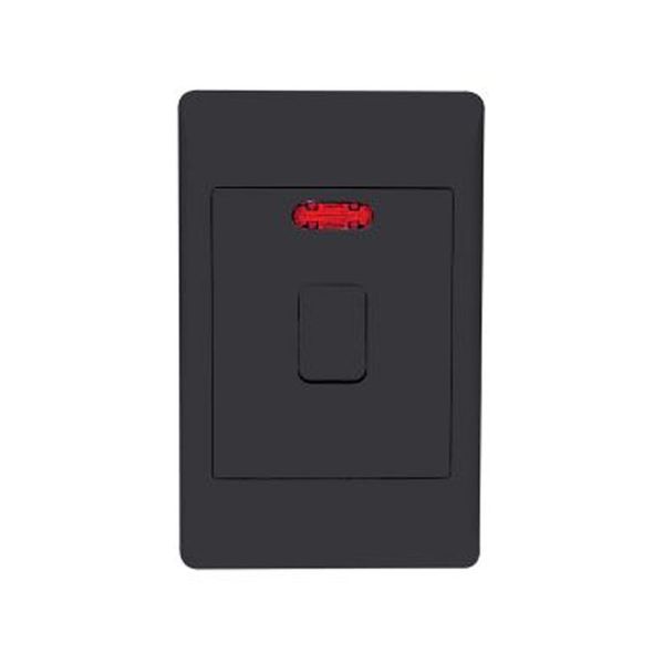 32A DP Stove Isolator 2×4 Neon Light With Black Cover Plate