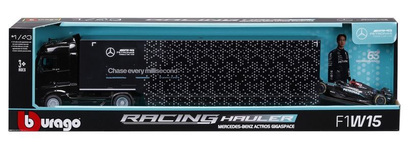 Bburago 1/43 Mercedes-Benz Actros Petronas F1 Transporter Set #63 G.Russell