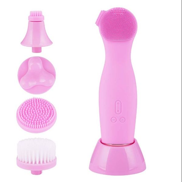 Aorlis AO-77873 4-in-1 Electric Facial Cleanser with Multiple Brush Heads