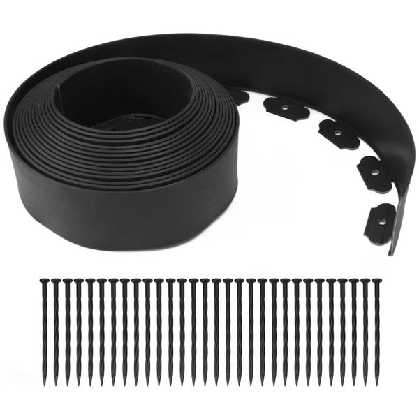 10m Flexible No-Dig Garden Landscape Edging Kit - Includes 30 Stakes