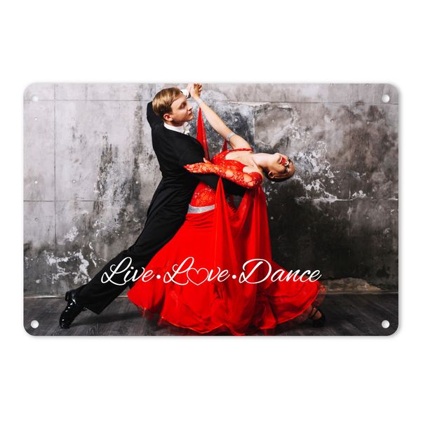 A4 Metal/Tin Poster - Live, Love, Dance | Elegant Ballroom Dance Wall Art