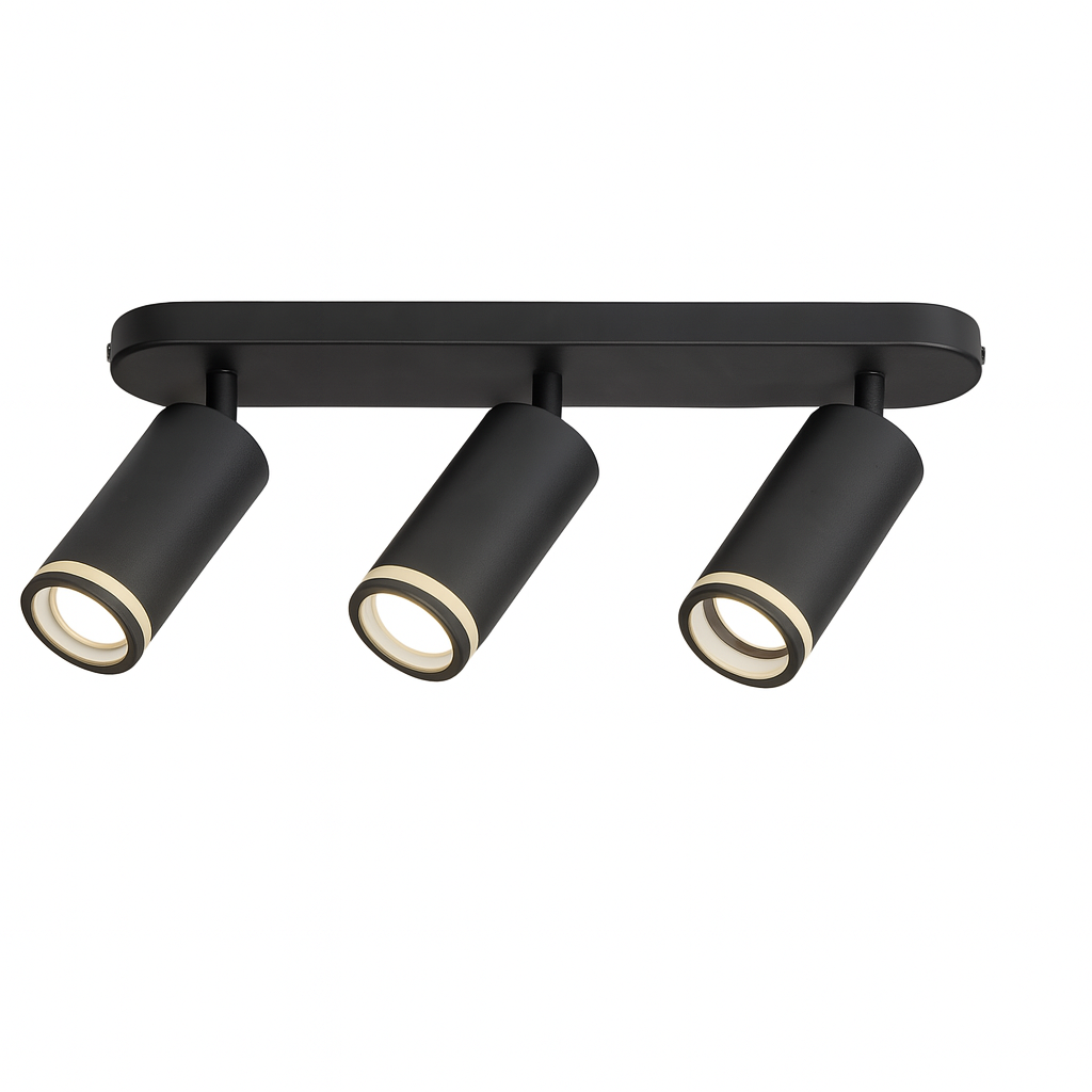 3-Head Adjustable Ceiling Spotlight - GU10 - Sand Black - 348mm