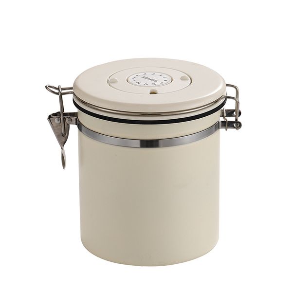 Airtight 304 Stainless Steel Coffee Canister With CO2 Valve &amp; Spoon, 1.8L