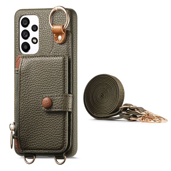 Lychee Pattern Long Rope Phone Case Compatible with Samsung Galaxy S22 Plus