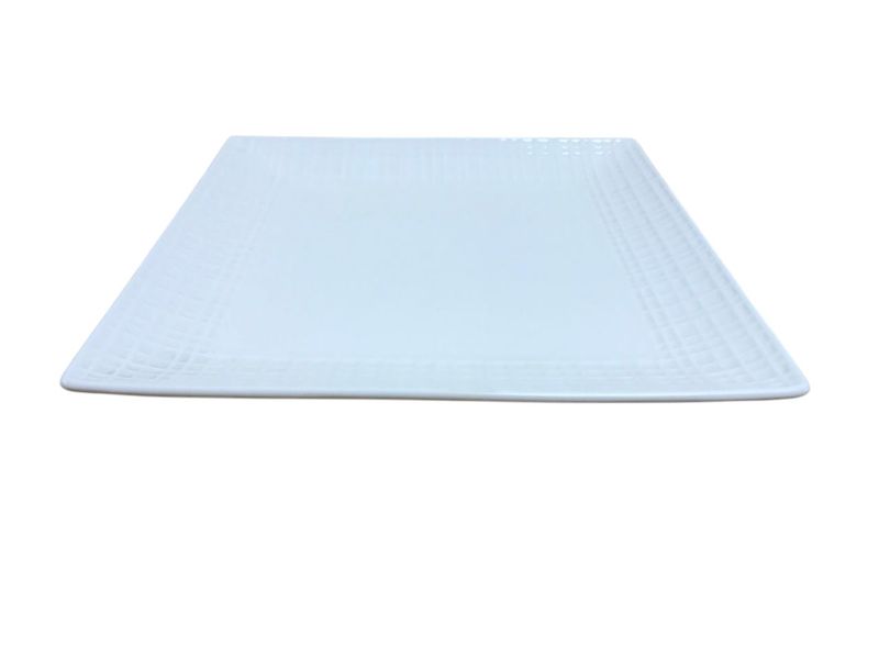 White Ceramic Square Dinner Site Plate 20cm x 20cm x2cm - Set of 8