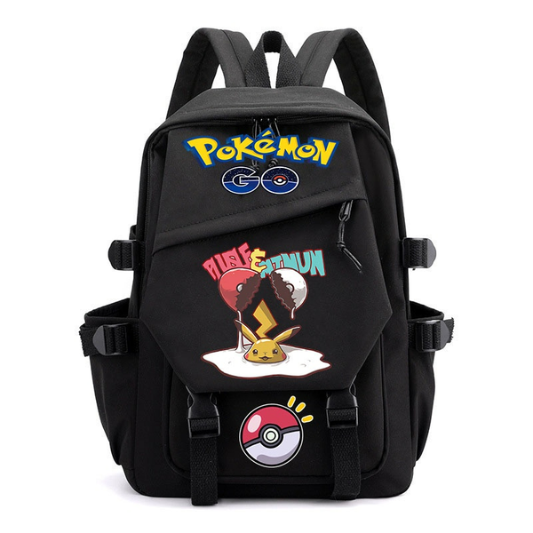 Student Backpack Cartoon Pokemon Canvas Game Merchandise Schoolbag