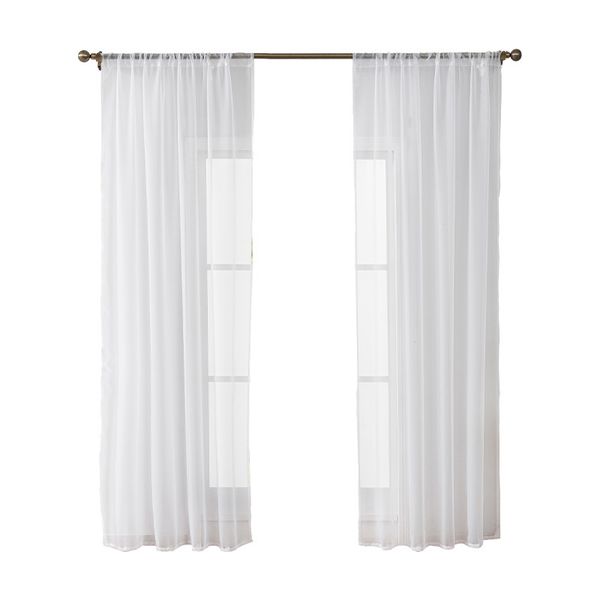 Semi-Sheer Damask Bedroom Eyelet