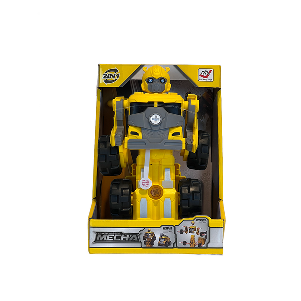 Transformer Toy for Kids - 2-in-1 Robot and Truck Action Figure (Yellow)