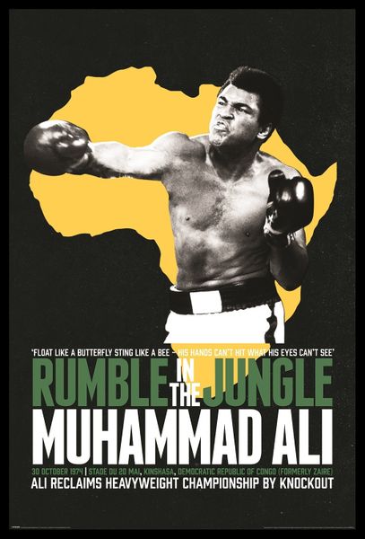 Muhammad Ali - Rumble Poster with Black Frame