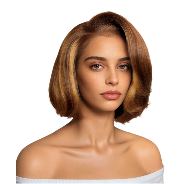 Black In P427 Color 10 inch Straight Wig Free Parts 13x4 Glueless Peruvian