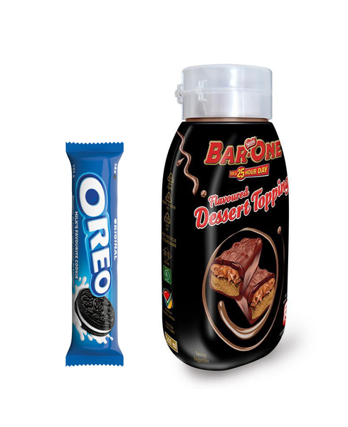 Oreo Milk Cookies (20 x 133g) &amp; 2 x Bar One Dessert Topping