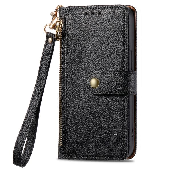RFID Zip Leather Wallet Case Compatible With Samsung Galaxy S22 Ultra Cover