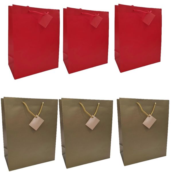 Red And Gold Gift Bag &amp; Tissue Paper Set image