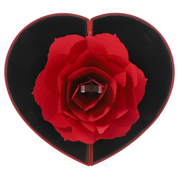 Rose Flower Rotating Ring Box, Proposal Box,Jewelry Box(Without Ring)