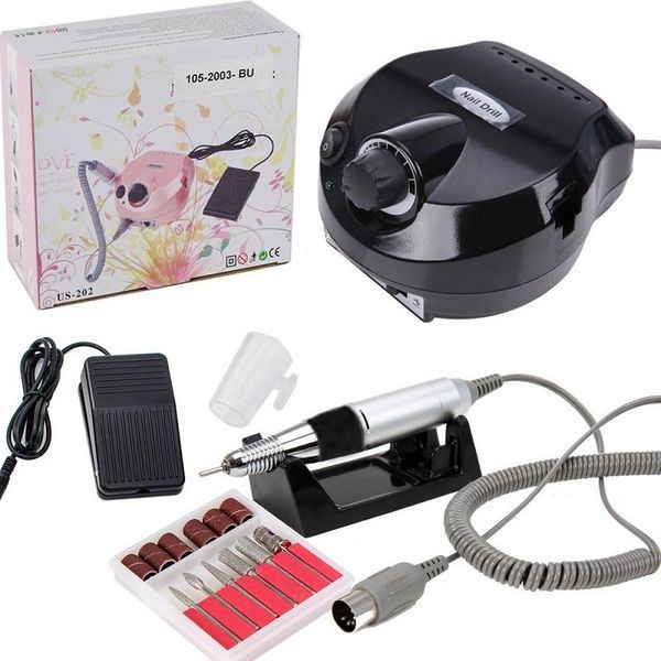 US-202 Electric Nail Grinding Drill Machine Nail Polish Remover - Black