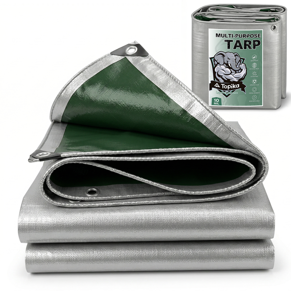 Topika - Waterproof Cover Heavy Duty PVC Waterproof Tarp Tent Cover 3 Sizes