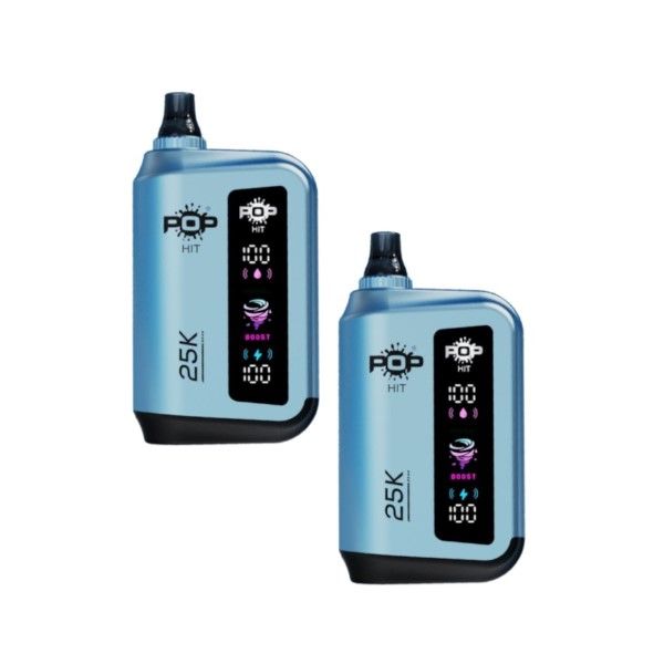 Pop Hit Rechargeable Vape Bar 25K Puffs 50mg - Candy Floss Ice - 2 Pack