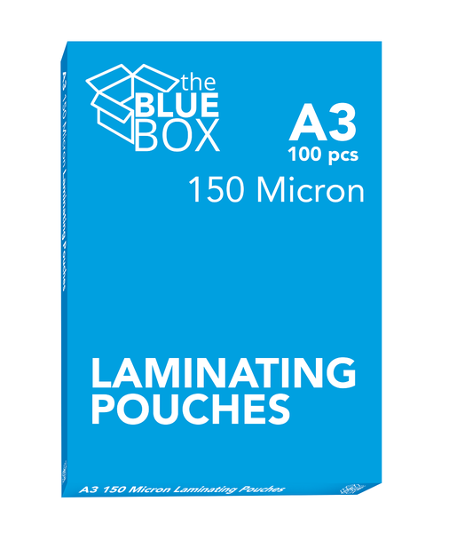 Blue Box | A3 Laminating Film Pouches - 150 Micron | Pack of 100