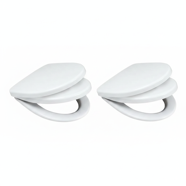 Wirquin Soft Close Toilet Seat - White, 1.7 kg Durable Design - 2 Pack