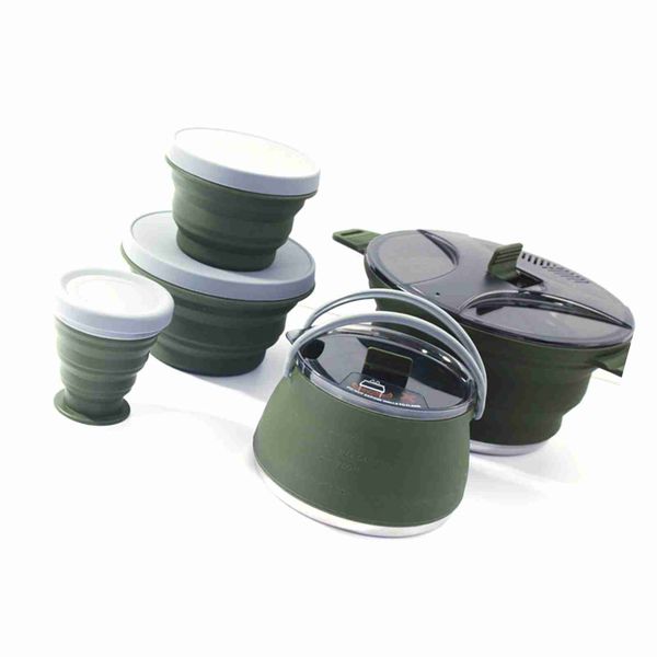 Compact Camping Cookware Set Folding Pot
