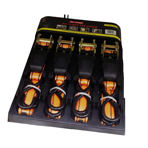 4 Piece 1-Inch x 15FT Ratchet Tie Down HS-A5-01