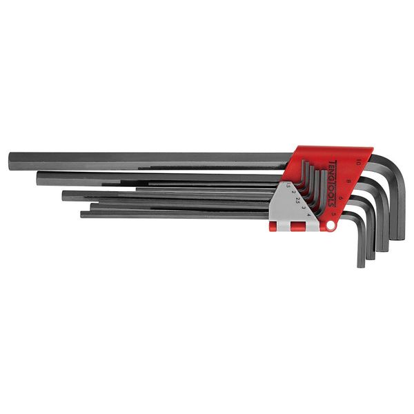 TengTools - Extra Long Metric Hex Key Set, 9 Piece - 1479MMRL