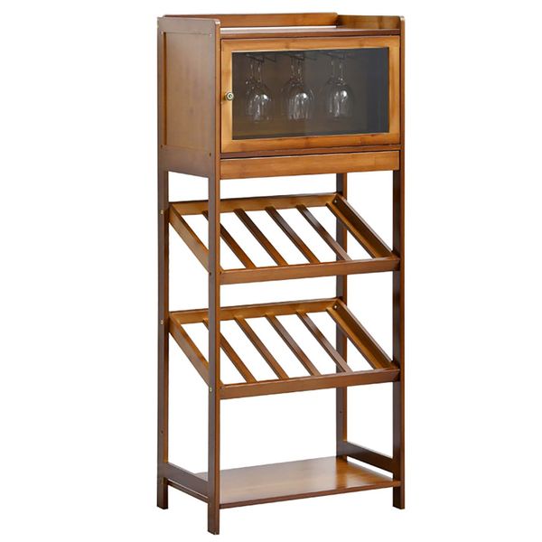 4-Layer Wine Holders &amp; Racks Free Standing Wine Cabinet,Wood Wine Crate