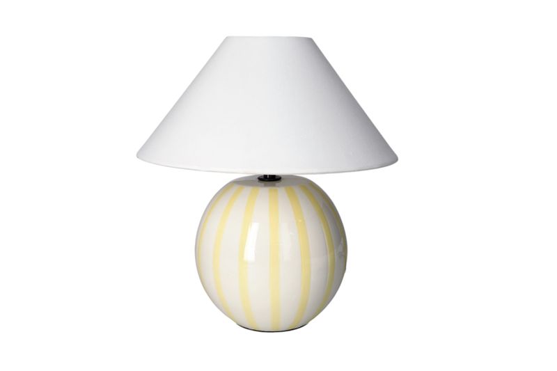 Danny Home Bedside Table Lamp -Yellow &amp;White-28cm