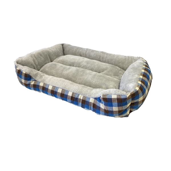 Checkered Polyester Plush Pet Bed - Extra Large
